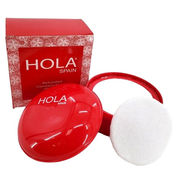 Hola Spain Petal Perfumed Dusting Powder Large 4oz Hard Tub with Dusting Puff - Picture 8 of 15